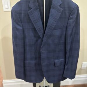 Peter Millar Navy Checkered Blazer